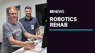 Robotic rehab where games lead to reallife gains  ABC News [upl. by Ayotak476]