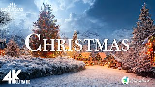 Christmas Wonderland 4K  scenic Winter Relaxation Film with Top Christmas Songs of All Time [upl. by Natiha566]