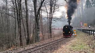 99 72431 mit 7 Wagen Steigung Mägdesprung Gernrode [upl. by Dorina850]