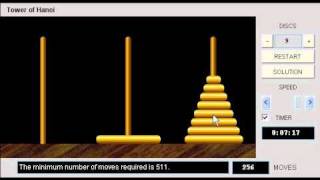 Tower of Hanoi 9 disc [upl. by Spike]