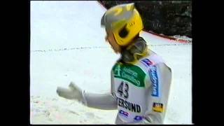 Sven Hannawald  214m  Vikersund 2000  fall  Full jump HQ [upl. by Mick10]