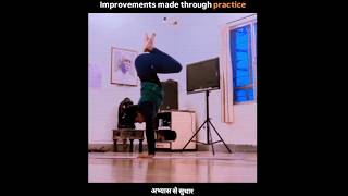 Improvements made through practice 🤸‍♂️ shorts trending viralvideo handstandbalance yoga [upl. by Yecad94]