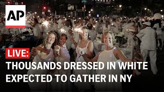 LIVE Thousands dressed in white expected to gather in New York for ‘White Dinner’ [upl. by Etteuqram]