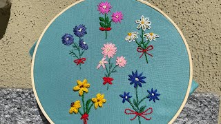 6 different art of hand embroidery flower diy embroidery handembroidery flowers trending [upl. by Naired80]