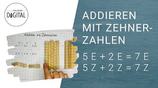 Addieren mit Zehnerzahlen  schnell erklärt inkl Arbeitsblatt [upl. by Henn]