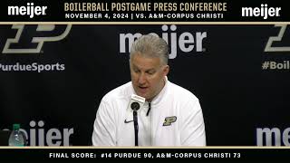 BoilerBall Postgame Press Conference  vs AampM Corpus Christi [upl. by Ttik]