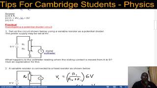 IGCSE Physics 0625 The Potential Divider [upl. by Clint]