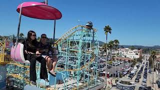 Amusement Park in Santa Cruz Beach Boardwalk looking down from the Sky Riding Sept 1 2024 [upl. by Ayadahs]