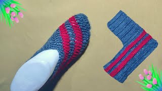 New design very easy ladies knitting booties sleeper socks shoes moja 🧶crochet slippers [upl. by Narruc]