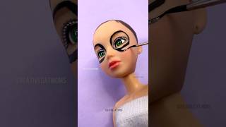 Following Barbie Makeup Vlog on my Doll💜💄 shorts barbie art makeup [upl. by Nations244]