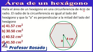 ÁREA DE UN HEXÁGONO INSCRITO EN UNA CIRCUNFERENCIA [upl. by Weide]