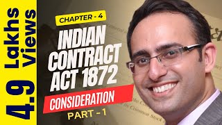 Indian Contract Act 1872 Chapter4 Consideration Part1 [upl. by Kirkwood37]