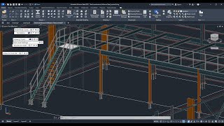 Steel warehouse in Advance Steel 2025 handrails part9 [upl. by Neitsirhc]