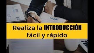 CÓMO HACER LA INTRODUCCIÓN DE UN TRABAJO DE INVESTIGACIÓN [upl. by Connelly]