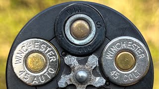 45 ACP vs 45 Colt vs 410 Slug Not Even Close [upl. by Elitnahc]