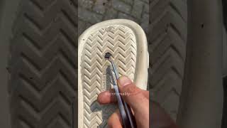 Lucky Man Found Sharp Blade Stuck in His Slipper 😱 CloseCall Lucky CrazyMoments ViralShorts [upl. by Gaul]