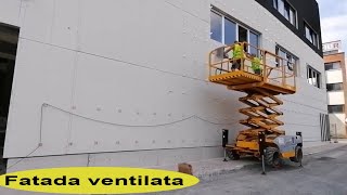 Montaj structura fatada ventilata📡Termoizolare perete exterior🏡Instalare fatada de fibrociment❗ [upl. by Lau]