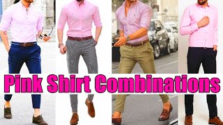 Pink Shirt Matching Pants Ideas For Men  Best Color Combination For Men  by Look Stylish [upl. by Mozza80]