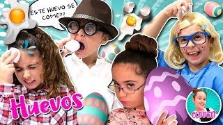 🍳 Juego en FAMILIA a TIRARNOS HUEVOS a la CABEZA 😂 Esto es más divertido que los HUEVOS DE PASCUA [upl. by Burty951]