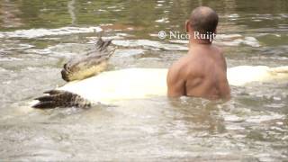 Costa Rica Chito and Pocho The Famous Crocodile Man and his famous Crocodile [upl. by Johanna]