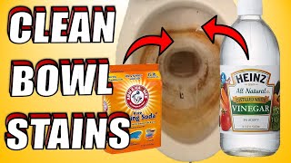 How to Clean Toilet Bowl Stains With Baking Soda amp Vinegar [upl. by Jacki]