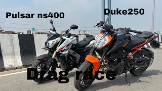 Duke250 drag race Pulsar ns400 drag race Duke250 drag race initial final drag race ￼ [upl. by Nodarb285]