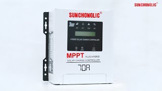 Sunchonglic Hybrid MPPT Solar Charge Controller 12V 24V48V 70A100A120A With UPS Function [upl. by Eliam]