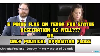 Miller asks if LGBTQ Flag on the Terry Fox Statue is desecration or just Political opposition flags [upl. by Suivat448]