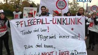 UniklinikMitarbeiter protestieren [upl. by Netsriik]