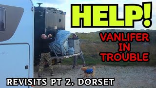 HELP STRONG WINDS CAUSE TROUBLE PT 2 DORSET COGDEN BEACH ABBOTSBURY AND PORTLAND VANLIFE UK [upl. by Jariah]