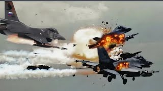 Today a US F16 plane was ambushed by a Russian Sukhoi Su57 jet [upl. by Avera288]