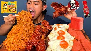 Lebaran MUKBANG SAMYANG KEJU  KFC SAOS SAMYANG  10 TELUR  DAGING KOTAK [upl. by Liliane384]