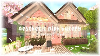 Aesthetic pink bakery build🤍 Minecraft cocricot speed build [upl. by Selene]