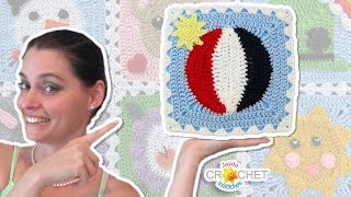 Beach Ball Square  July Fancy Granny Calendar Blanket  Crochet Pattern [upl. by Conners436]