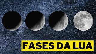 4 FASES DA LUA – O SATÉLITE NATURAL DA TERRA – NOVA CRESCENTE CHEIA E MINGUANTE [upl. by Armbrecht416]