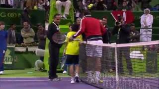 Roger Federer Rallys With a Young Fan in Doha [upl. by Barret]