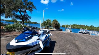 How to Launch and Retrieve a Jet Ski from a Boat Ramp  SeaDoo Fish Pro [upl. by Ocinom]