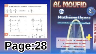 Al moufid en mathématiques 2AC exercices 222324 page28 [upl. by Animaj]