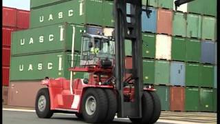 Kalmar DCF410CSG loaded container handler [upl. by Aiouqes]