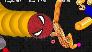 worms zone io  cacing besar superhero Spider Man  slither snake❗GiantWorms [upl. by Liana]