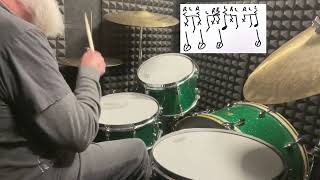 Applying a Double Paradiddle in a Half Time Shuffle Groove [upl. by Ng]