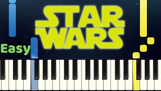 STAR WARS MAIN THEME  Easy Piano Tutorial with SHEET MUSIC [upl. by Sillyhp187]