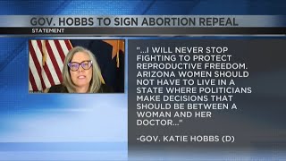 Governor Katie Hobbs to sign abortion repeal [upl. by Filippo984]