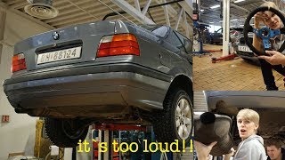 BMW E36 First day Muffler delete amp JDM steering wheel [upl. by Aisa519]