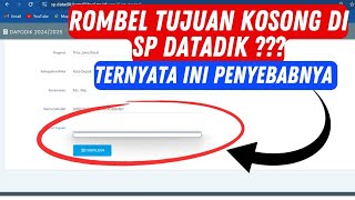 Solusi Rombel Tujuan Tidak Muncul Di SPdatadik  Mudah [upl. by Diann]