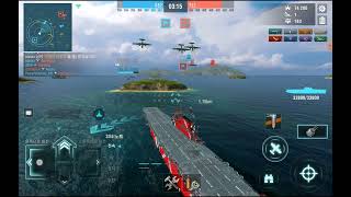 World of Warships Blitz  Tier 8 USA Aircraft Carrier Hornet 01 [upl. by Civ]