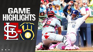 Cardinals vs Brewers Game Highlights 51224  MLB Highlights [upl. by Hebe]