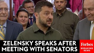 BREAKING NEWS Ukraines Zelensky Speaks To Reporters After Meeting With US Senators In DC [upl. by Zelma]