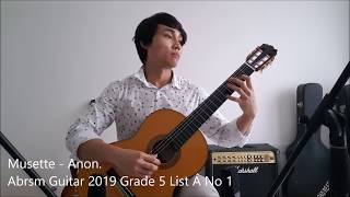 Musette  Anon  Abrsm Guitar 2019 Grade 5 List A No 1 [upl. by Ziwot398]