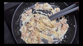 The most delicious pasta in white sauce with mushroomsHow to cook chanterelles CREAMY pasta recipe [upl. by Yves]